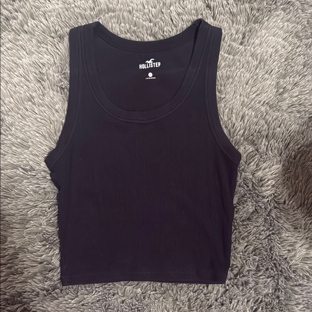 Hollister Black Fitted Crop Tank Top